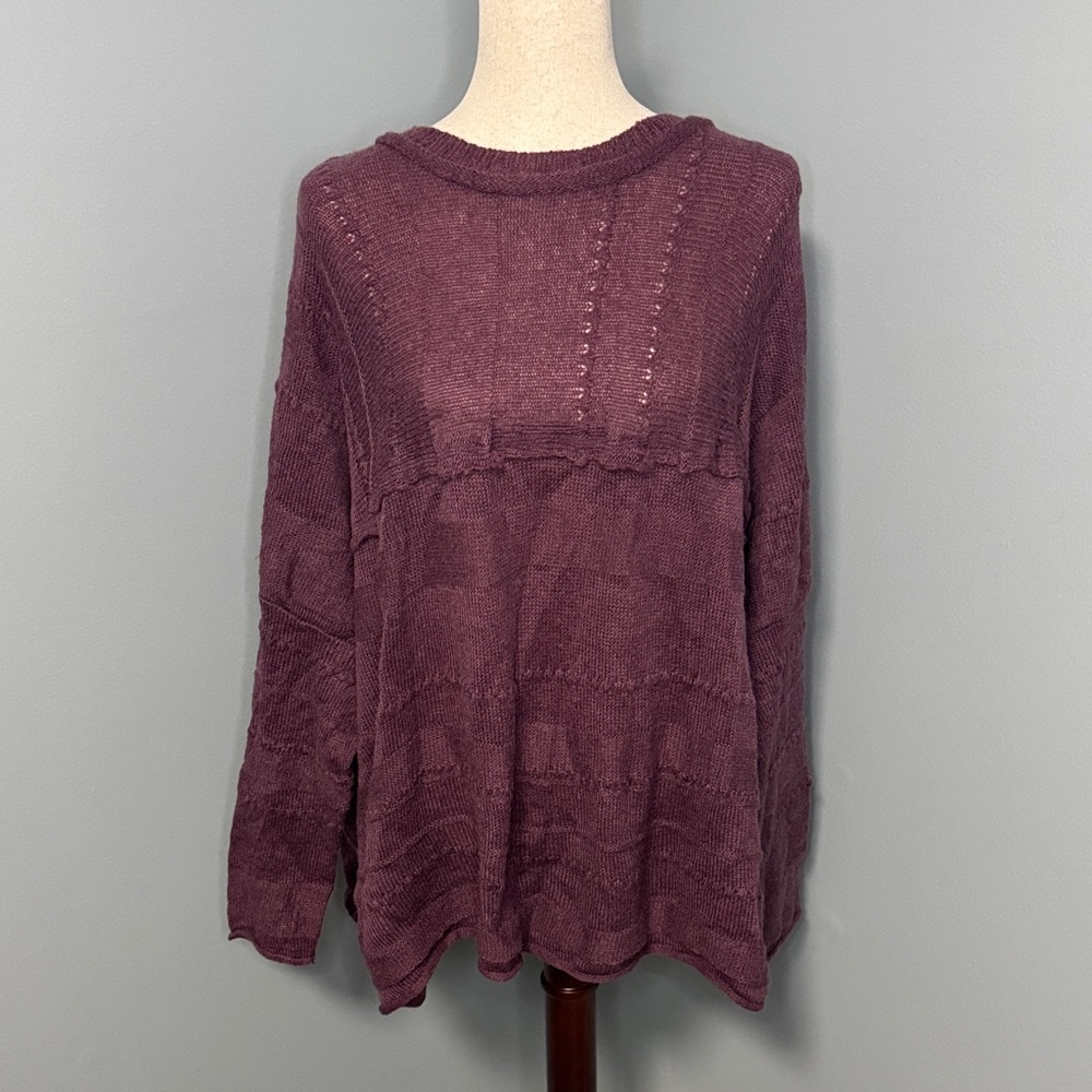 Easel Women’s Purple Textured Knit Sweater Sz M